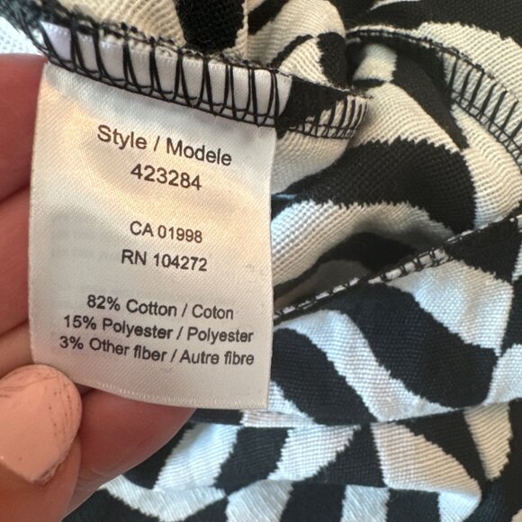 NWT Spanner Wide Leg Trouser Black White Chevron Zebra Palazzo Pant L Career Cit - Picture 8 of 9